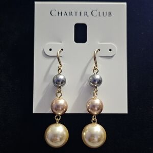 NWT Charter Club pearl drop‎ earrings